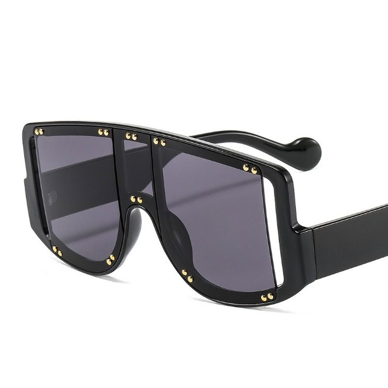 Oversized One Lens Rivet Punk Sunglasses Men Women