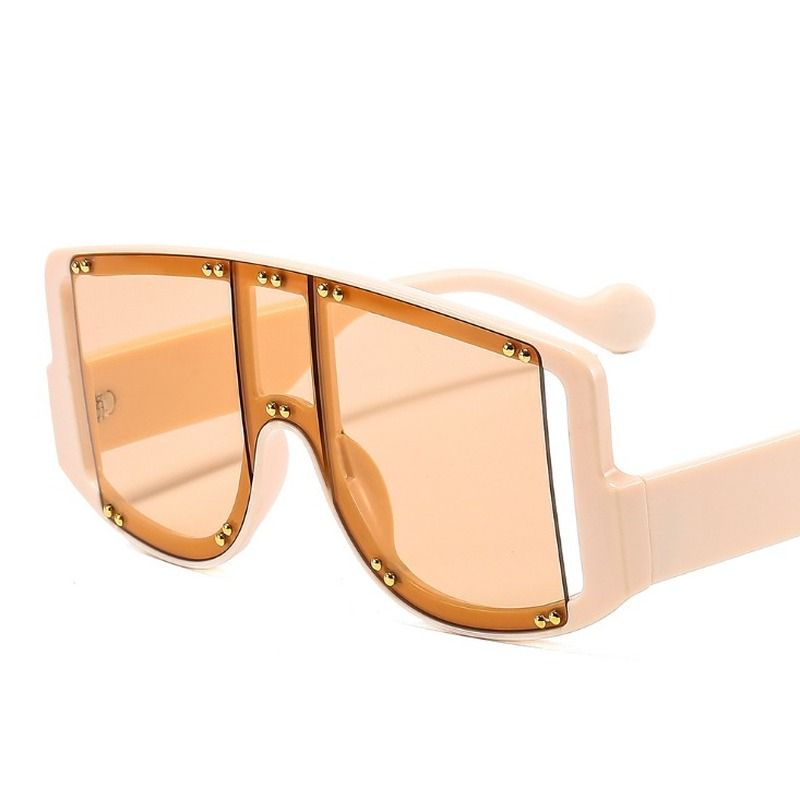 Oversized One Lens Rivet Punk Sunglasses Men Women