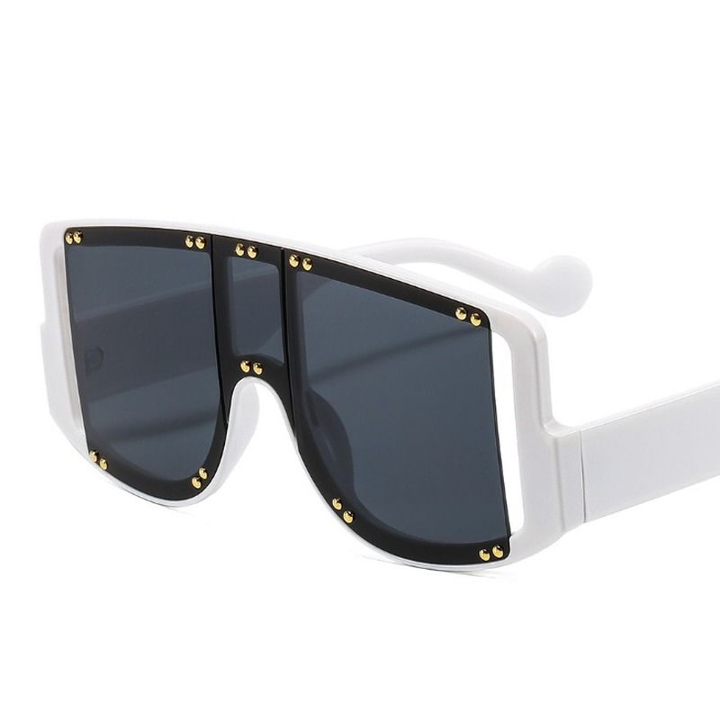 Oversized One Lens Rivet Punk Sunglasses Men Women