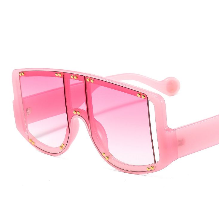 Oversized One Lens Rivet Punk Sunglasses Men Women