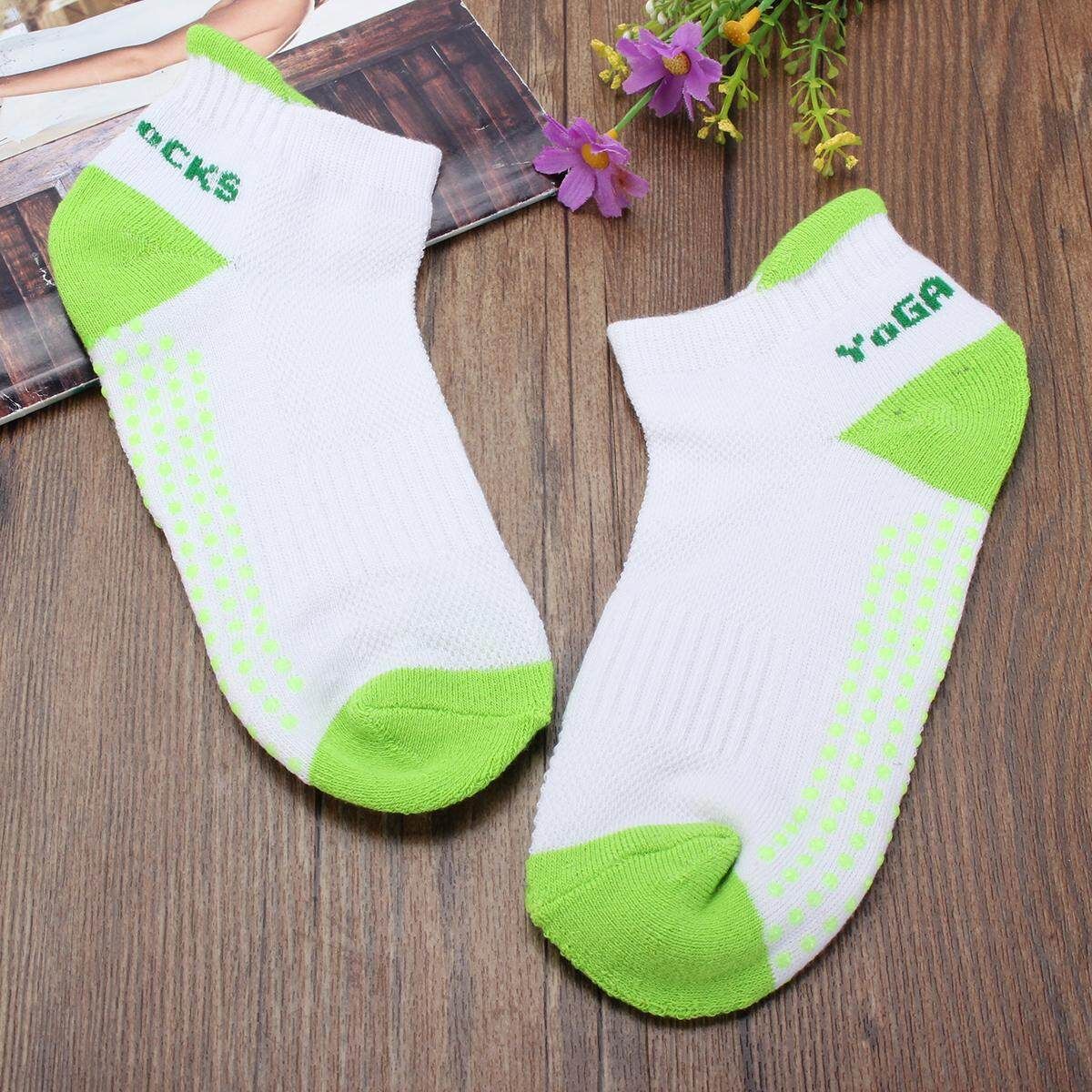 New Non Slip Yoga Aerobic Pilates Socks/ Massage Grip Sport Gym Exercise Socks Green