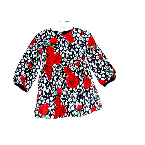 Girls' Floral Print Dress - Multicolour