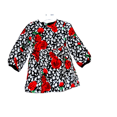 Girls' Floral Print Dress - Multicolour