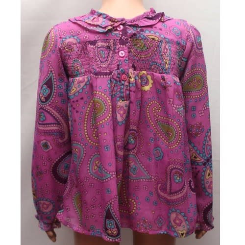 Girls Paisley Blouse - 5-6yrs - Purple