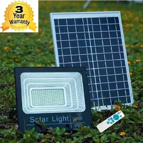 100W Waterproof Solar Security Flood Light With Remote Control