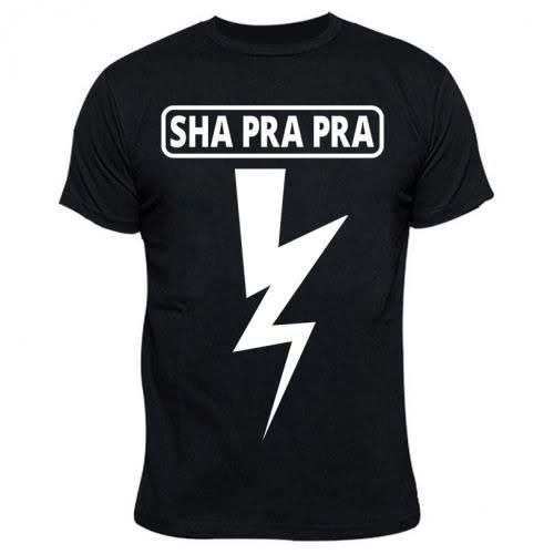 New Beginning Sha Pra Pra Flash Light Print Tshirt -black