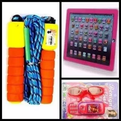 Kid's Educational Learning Tab + Skipping Rope + Toy Bundle