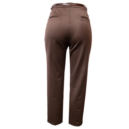Women's Luxury 3/4 Corporate Straight Trouser -Brown