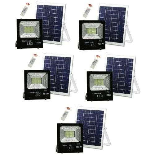 Waterproof Solar Security Flood Light With Remote Control - 150W - 5 Pcs