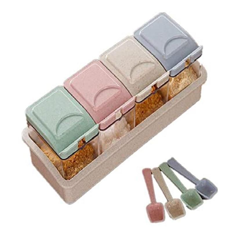 Wheat Straw Seasoning Pot Set Kitchen Seasoning Pot