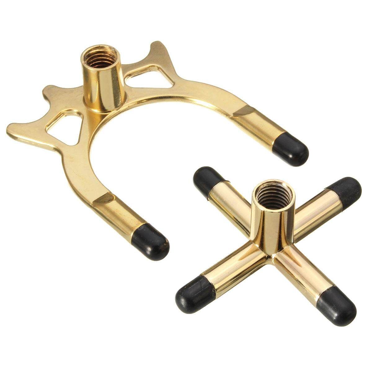 2x Brass Cross & Spider Holder Rests For Pool Snooker Billiards Table Stick
