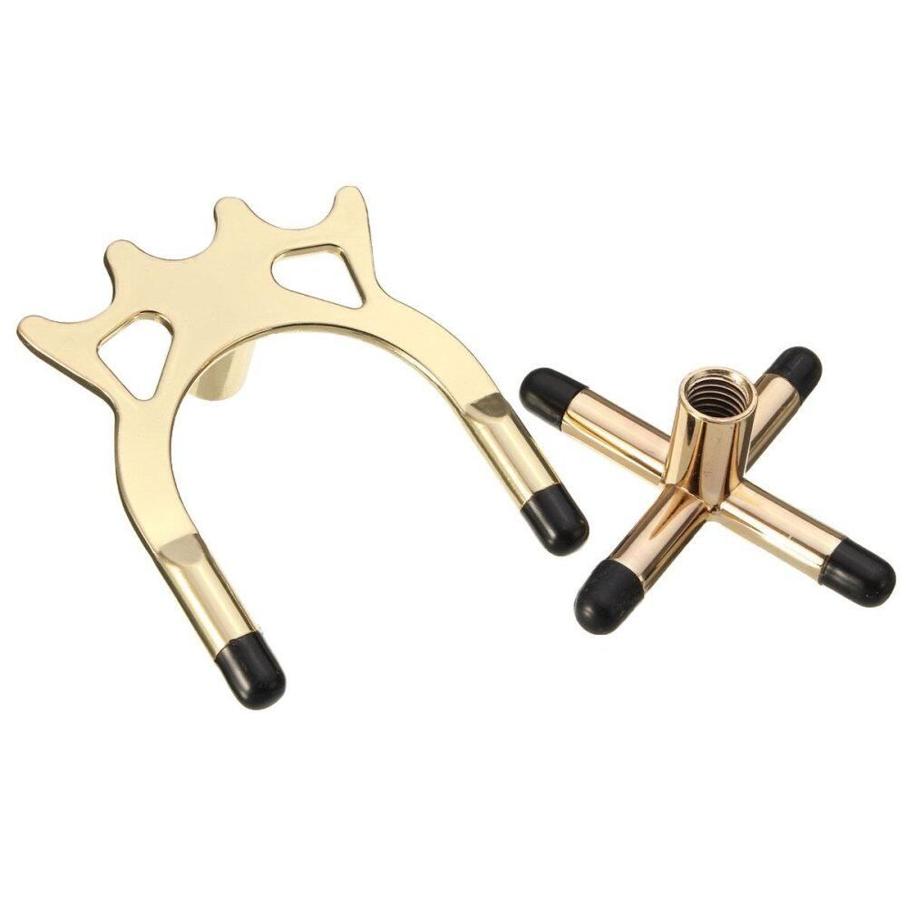 2x Brass Cross & Spider Holder Rests For Pool Snooker Billiards Table Stick