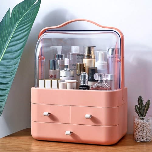 3 Layer Desktop Storage Box Make Up Organizer - Pink