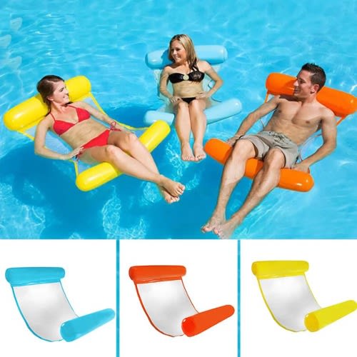 Inflatable Floating Swimming Pool Water Hammock Air Mattresses - Orange
