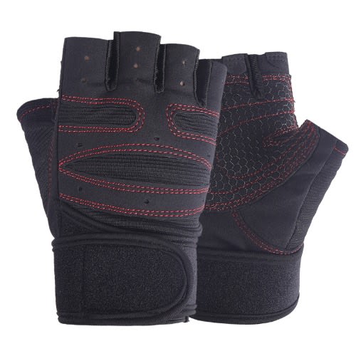 Sports Exercise Gloves - Large - Black