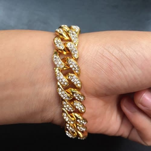 Hip Hop Men Cuban Link Chain Bracelet