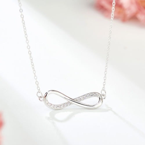 Fashion Infinity Pendant Necklace- Silver