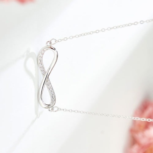 Fashion Infinity Pendant Necklace- Silver