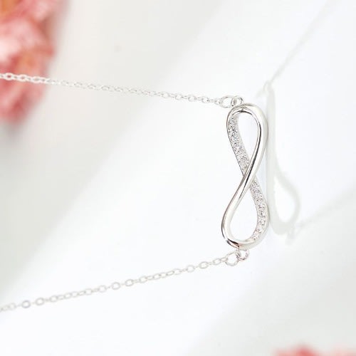 Fashion Infinity Pendant Necklace- Silver