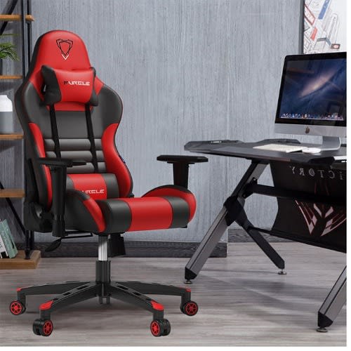 Furgle Custom Design Ergonomic Home & Office Chair - Red & Black