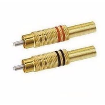 CCTV Audio Connector / Phono RCA Male to Solderless AV Wire Terminal Plug Connector - 5 pcs