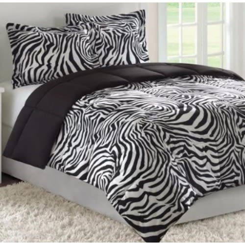 Zebra Print Bedsheet With 4 Pillowcases