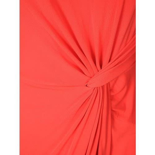 Ladies' Stretchy Sleeveless Wrap Dress - Orange - Lg-5084