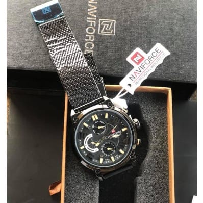 Stainless Steel Quartz Calendar Sport Wrist Watch