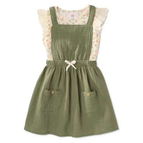 Wonder Nation Girl's 2Piece Set - Top & Pinafore
