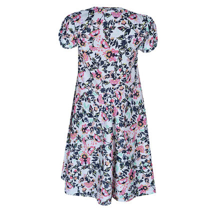 Floral Print Round Neck Dress - Multicolour
