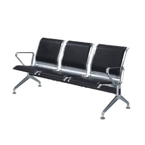 3 Sitter Reception Chair - Black