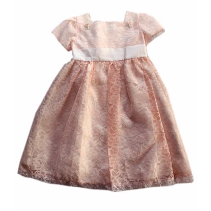 Girls Lace Dress - Peach