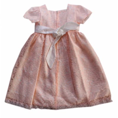 Girls Lace Dress - Peach
