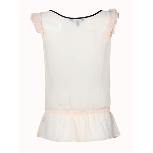 Unique Transparent Chiffon Blouse With Pattern Lbs-7070