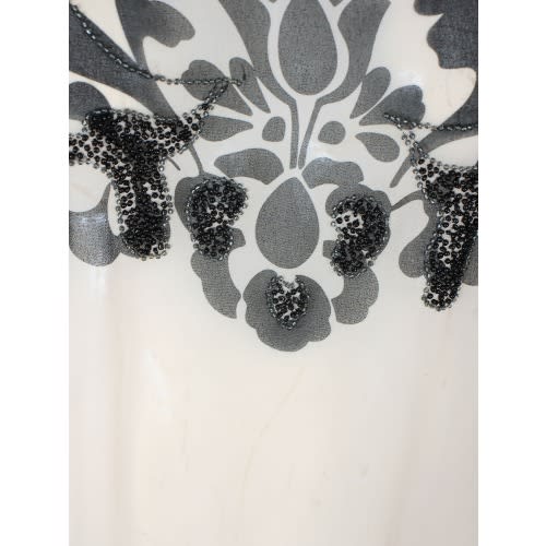 Unique Transparent Chiffon Blouse With Pattern Lbs-7070