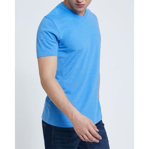 Regular Fit V- Neck T-shirt- Blue