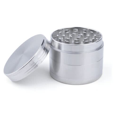 4 Parts Metal Tobacco Weed Grinder - Silver