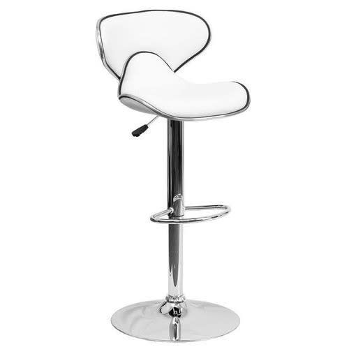 360° Swivel Comfy Bar Stool - White