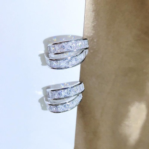 Fashion Clip Earrings- Silver