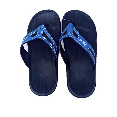Unisex Flat Flip Flop Slipper - Blue Black
