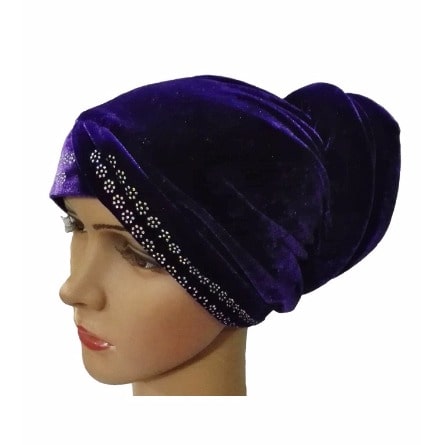 Studded Twin Tube Turban - Purple
