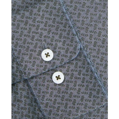 Slim Fit Green Indigo Single Cuff Shirt