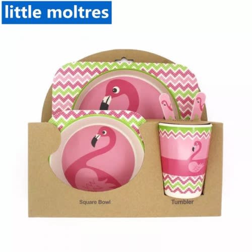 Little Moltres Bamboo 5Piece Dinnerware Set