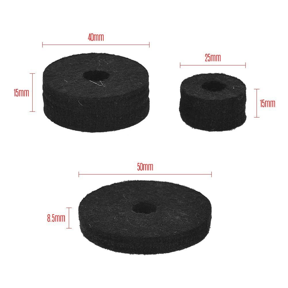 Pack Of 18 PCS Drum Kit Accessories Set Cymbal Stand Felts Hi-Hat Clutch Felts Hi Hat Cup Felts Cymbal Wing Nuts Cymbal Sleeves And Metal Gaskets Replacement Black
