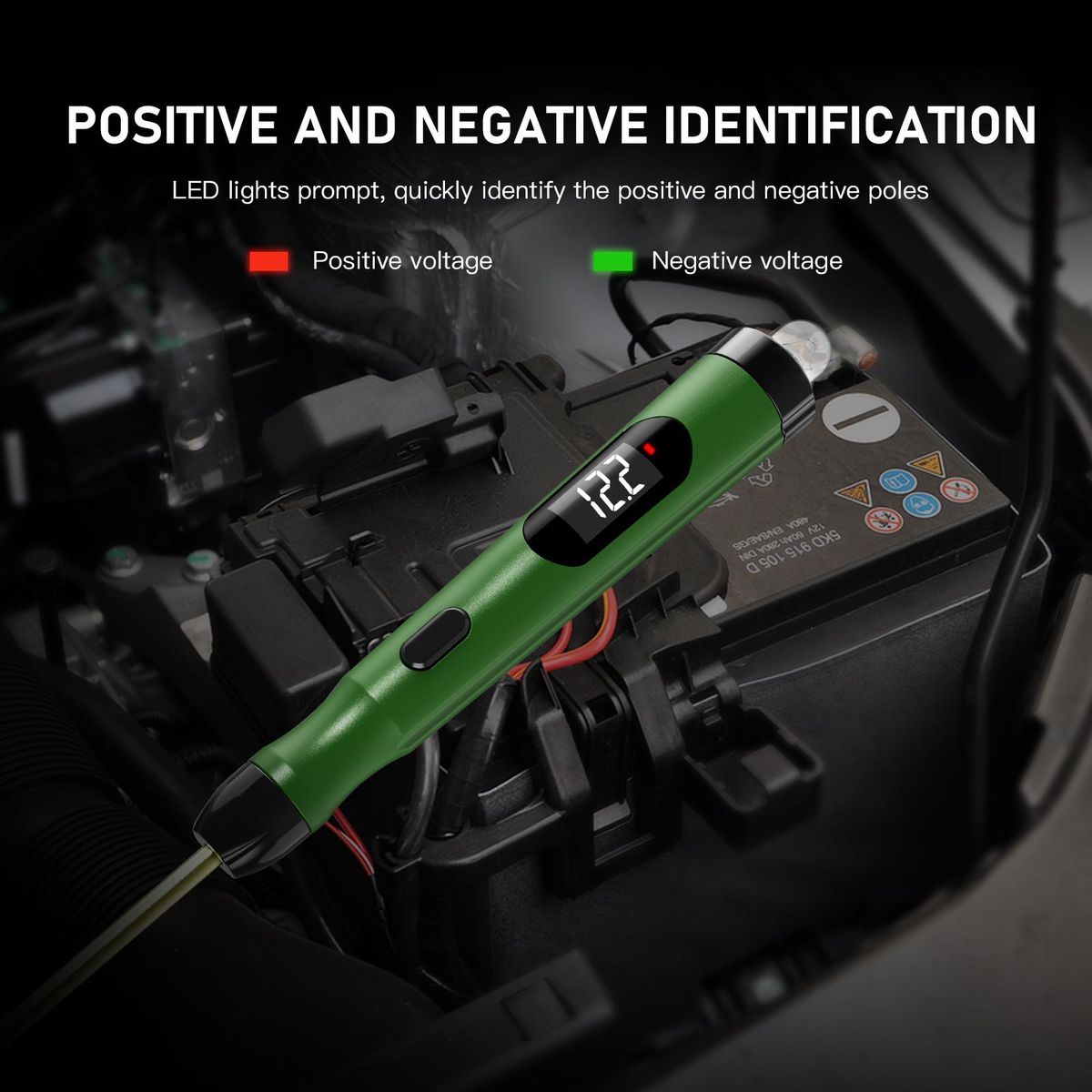 TopDiag P50 Automotive Circuit Tester LCD Display Voltage Measurement Bulb Load Measurement Power Polarity Display Three Detection Modes Switching Car Circuit Tester Automotive Electrical Tester