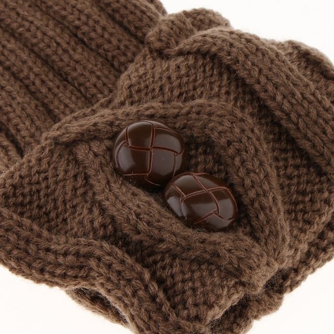 Women's Knitted Crochet Trim Boot Cuffs Toppers Leg Warmers Coffee