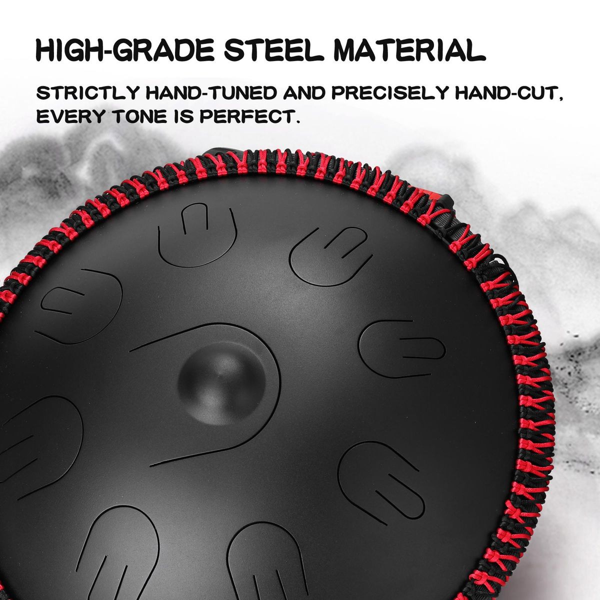 15 inch 9-Tone Steel Tongue Drum Hand Pan Drums with Drumsticks Percussion Musical Instruments