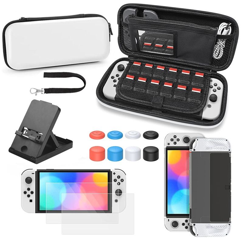 Game Console Storage Bag Set White Storage Bag 14 In 1(Hand Rope)