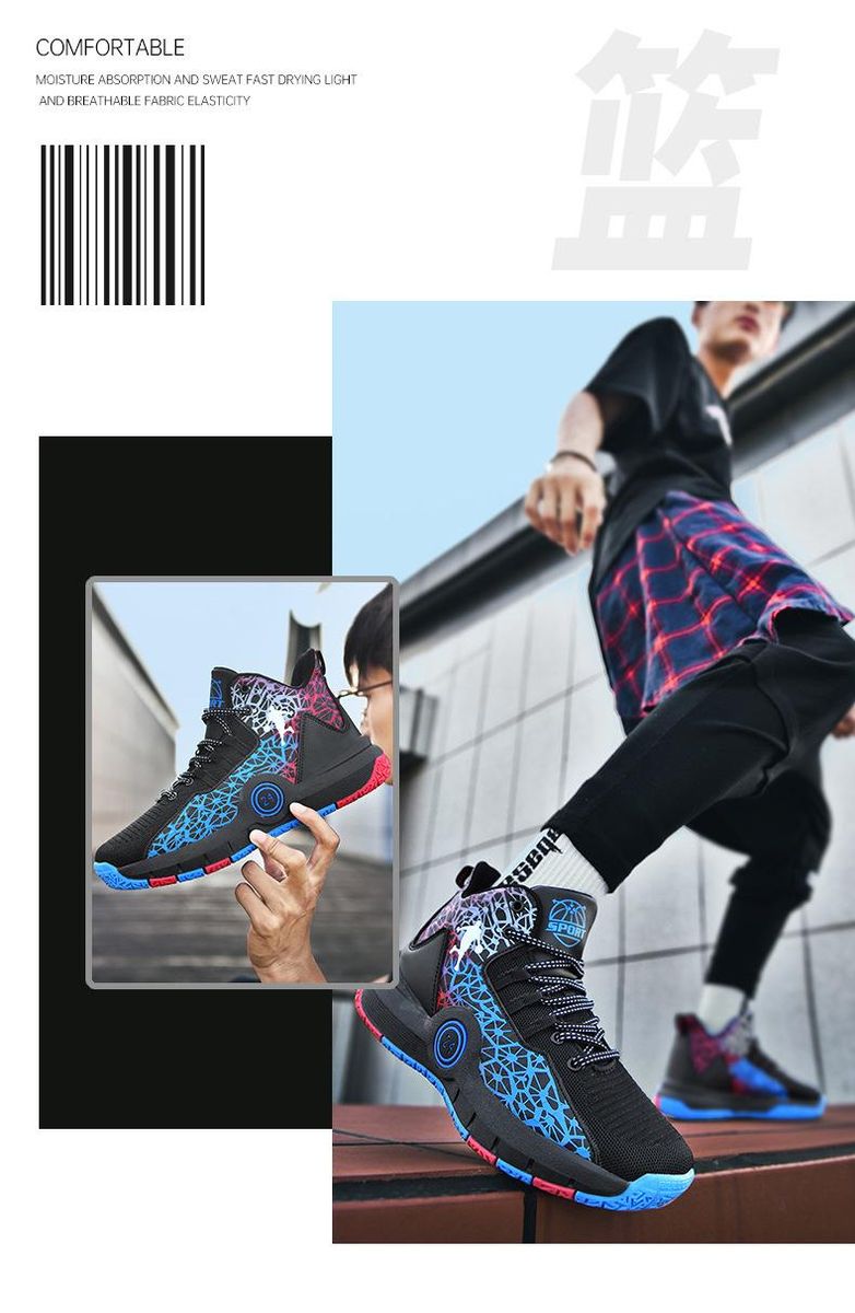 Boys Basketball Shoes Youth Sports Basketball Shoes Blue