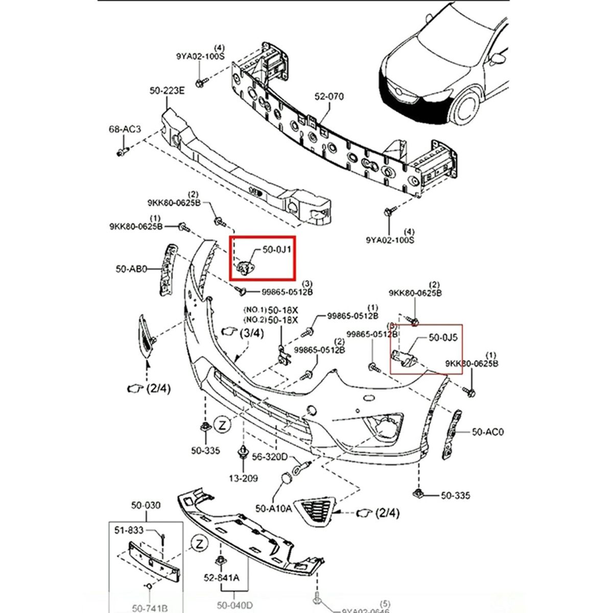 Front Bumper Support Bracket Clip Fixing Bracket for Mazda